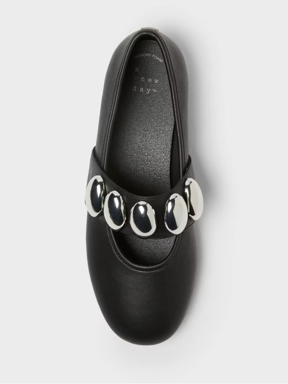 A New Day Genevieve Oversized Dome Stud Mary Jane Flats